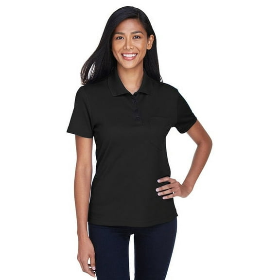 CORE365 78181P Women's Origin Performance Piqué Polo with Pocket-Black-2XL