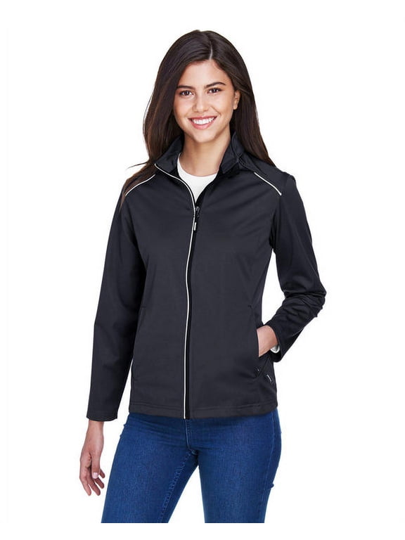 CORE365 CE708W Women's Techno Lite Three-Layer Knit Tech-Shell-Black-XL