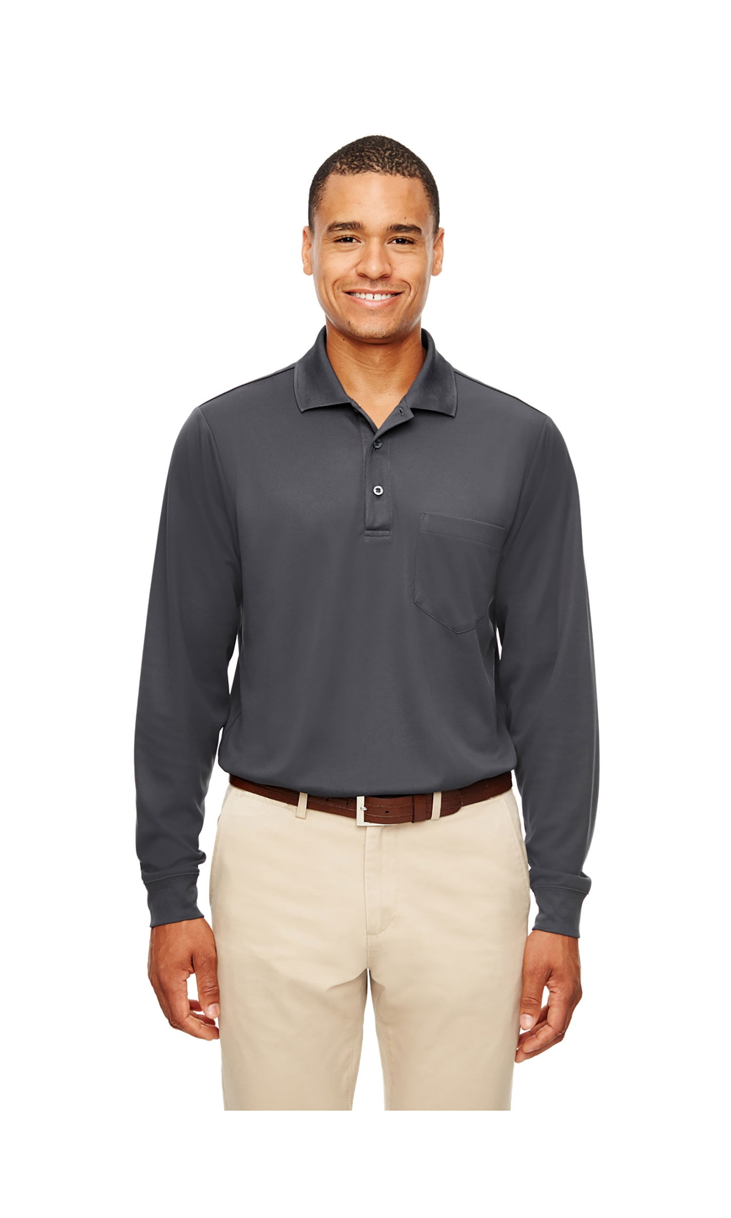 Ash City Core 365 Men S Long Sleeve Polo With Pocket Style 88192P Walmart Business Supplies