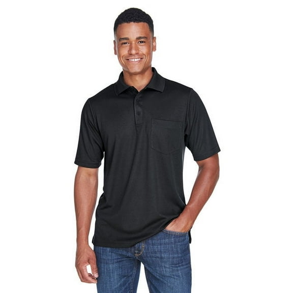 CORE365 88181P Men's Origin Performance Piqué Polo with Pocket-Black-2XL