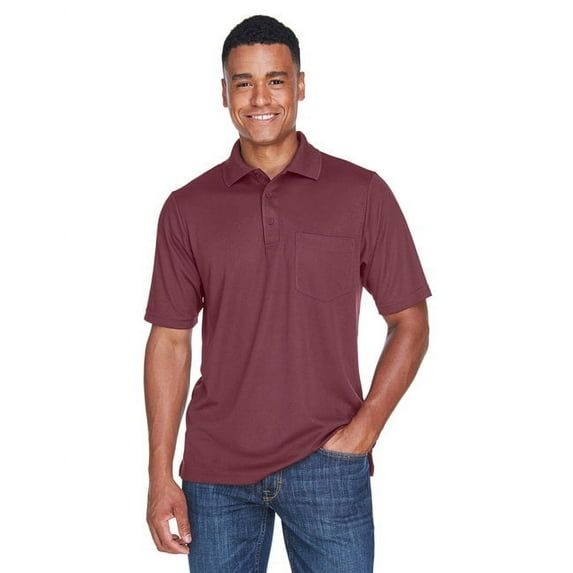 CORE365 88181P Men's Origin Performance Piqué Polo with Pocket-Burgundy-3XL