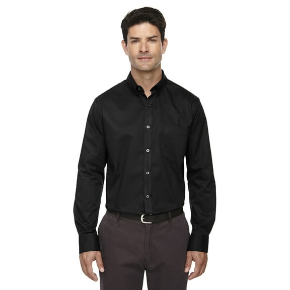 CORE365 88193T Men's Tall Operate Long Sleeve Twill Dress Shirt-Black-5XLT