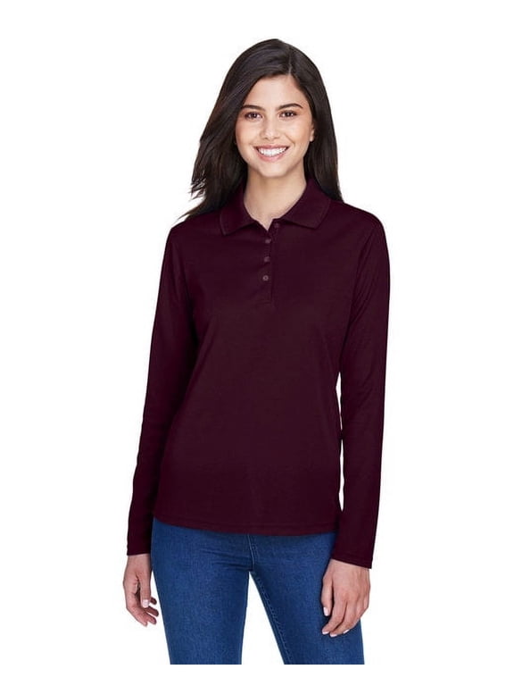Ash City Core 365 Pinnacle Ladies Performance Pique Polo Shirt, Burgundy, XS
