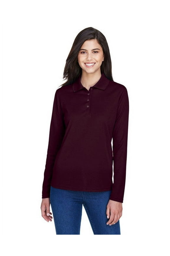 Ash City Core 365 Pinnacle Ladies Performance Pique Polo Shirt, Burgundy, XS