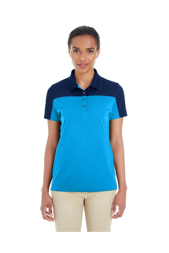 CORE 365 CE101W LADIES BALANCE COLORBLOCK PERFORMANCE PIQUe POLO, ELC BLU/ CL NVY, S