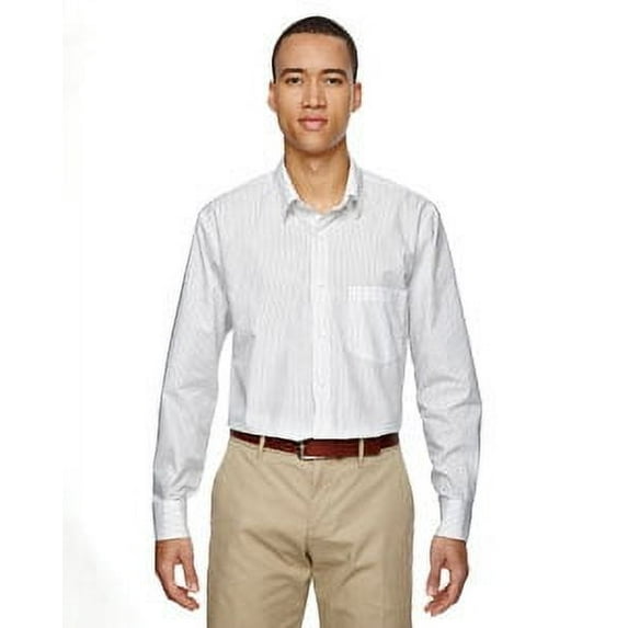 North End Align Men's Wrinkle Resistant Cotton Blend Dobby Striped Shirt Button Down 87044