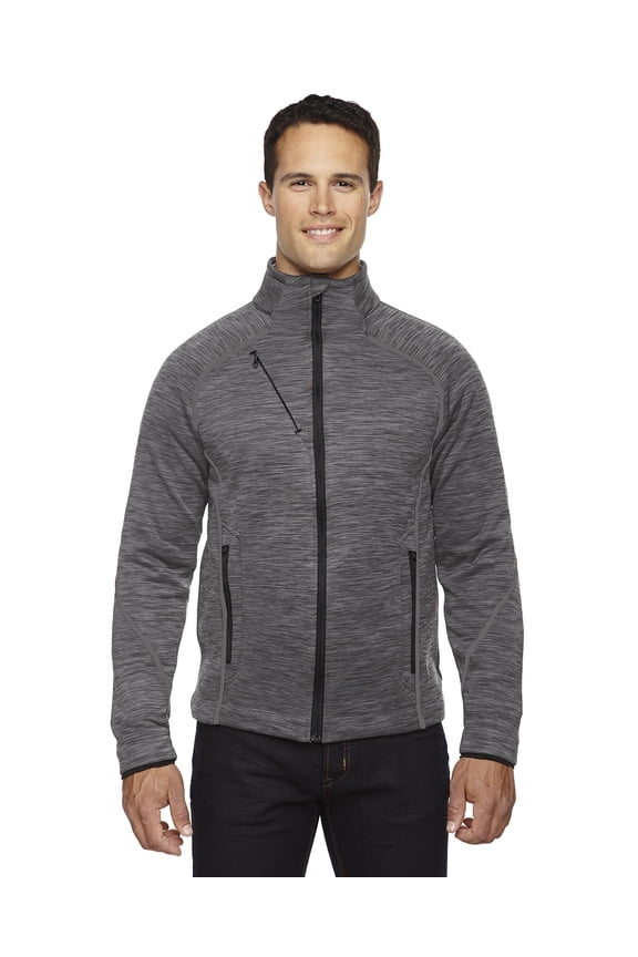 - North End Men's Flux Mélange Bonded Fleece Jacket 2XL CARBON/ BLACK