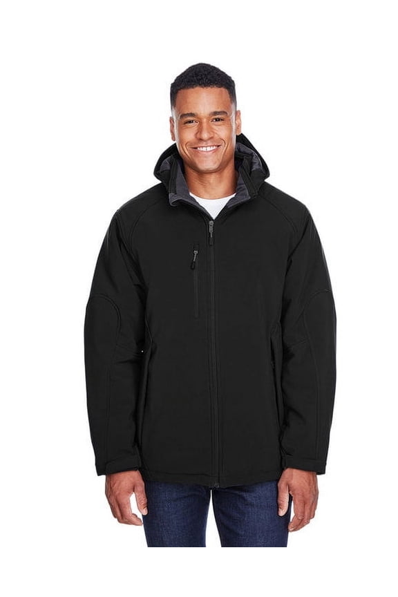 Ash City - North End North End Men's Insulated Soft Shell Detachable Hood Jacket, Black, Small