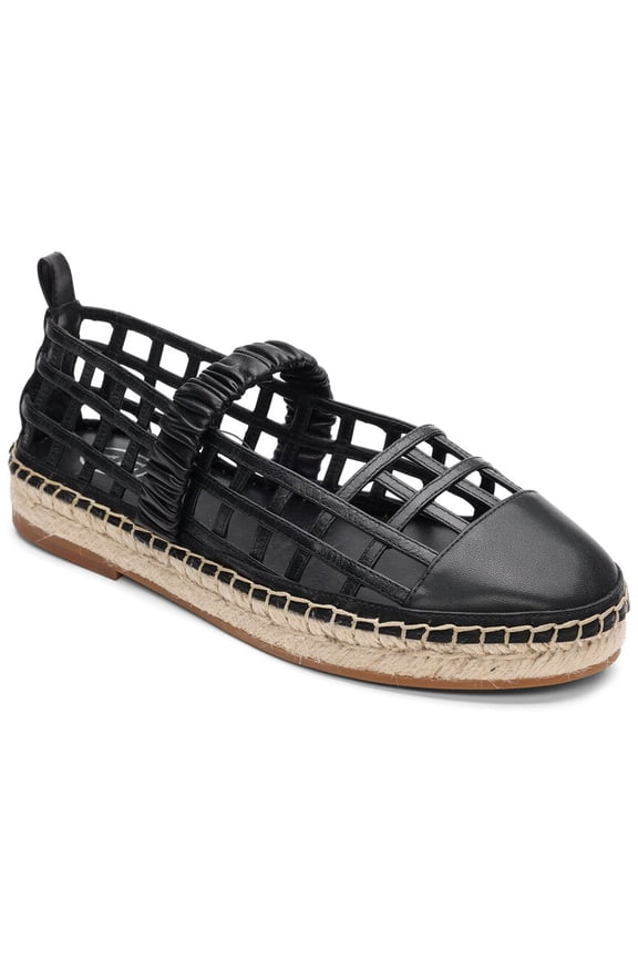 Elly Leather Espadrille, 36, Black