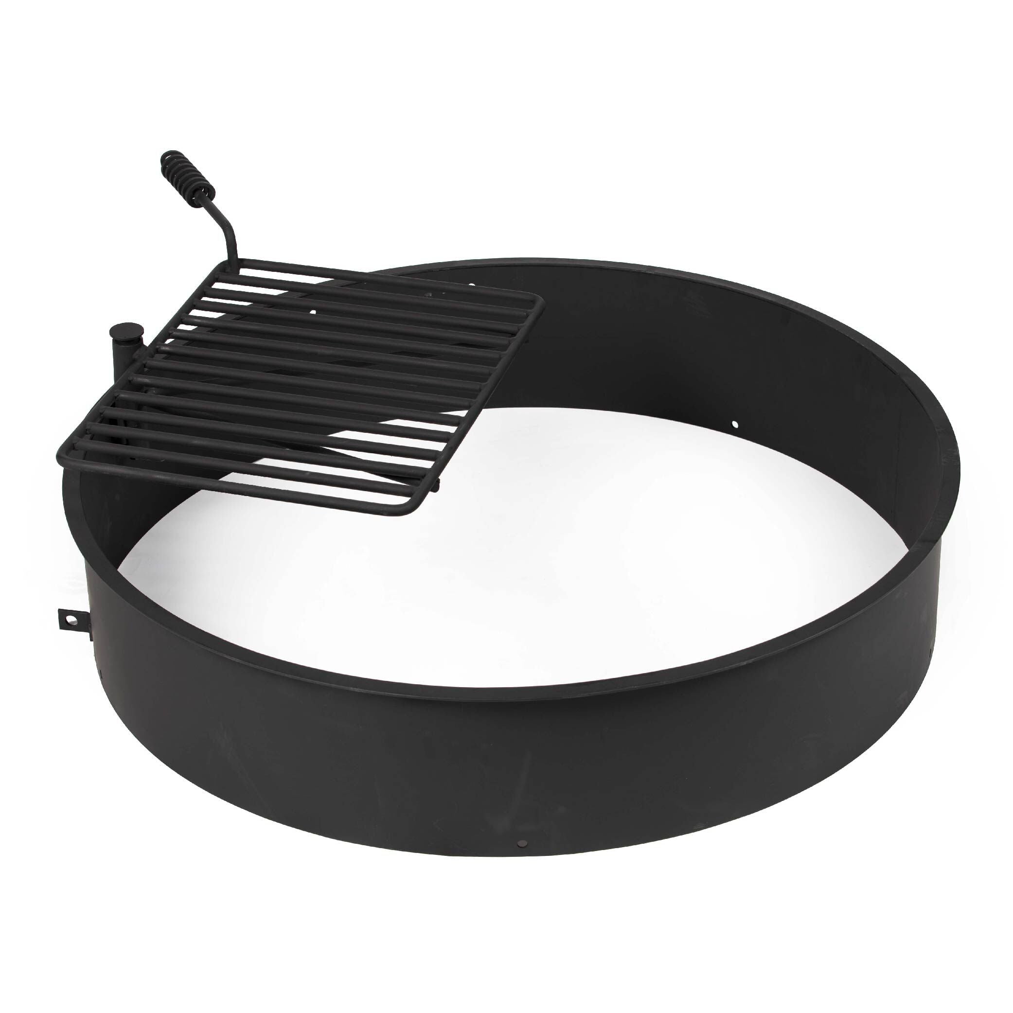 Ash & Ember 36" Black Steel Fire Ring with Grate