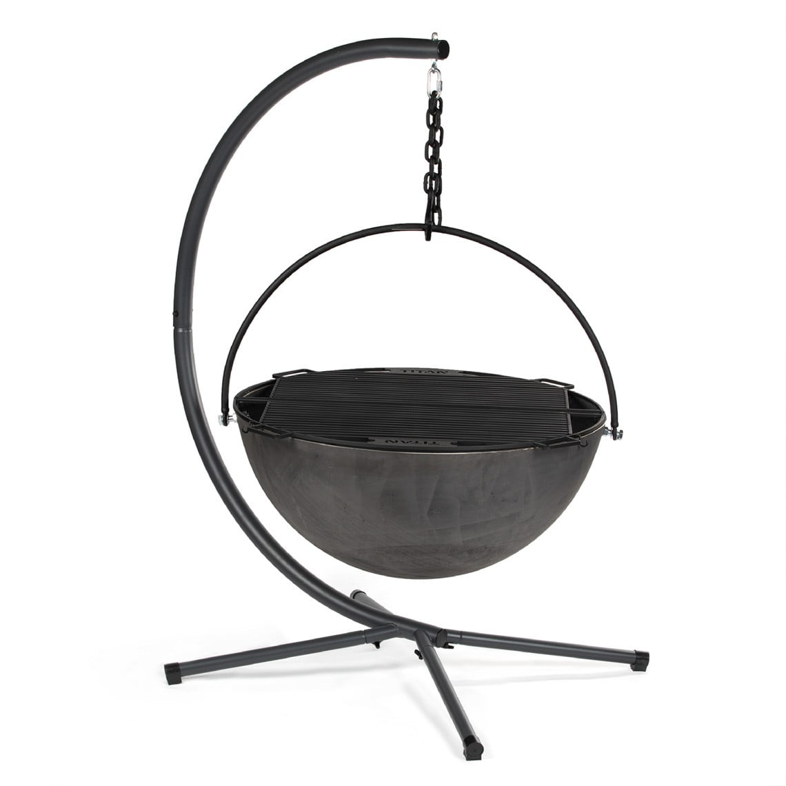 Ash & Ember 42" Cast Iron Cauldron Fire Pit Bowl with Double Hinged