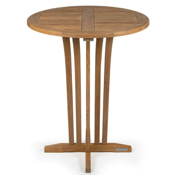 Ash & Ember Acadia Grade A Teak 35" Round Bar Table, In/Outdoor Patio Furniture