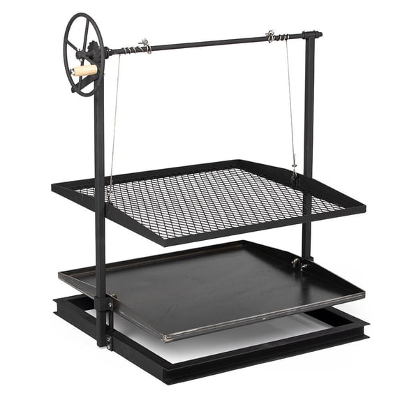 Ash & Ember Adjustable Steel Grill Rack for Open Flame Cooking with Campfire Asado 2 Count