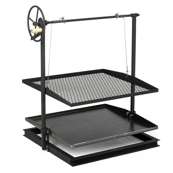 Ash & Ember Adjustable Steel Grill Rack for Open Flame Cooking with Campfire Asado 2 Count