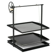 Ash & Ember Adjustable Steel Grill Rack for Open Flame Cooking with Campfire Asado 2 Count