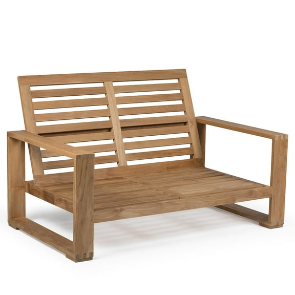 Ash & Ember Grade A Teak 60in Havana Patio Bench, Seats 2 Comfortably, Oversized Patio Lounge Chair for Deck, Porch, or Backyard Indoor Outdoor Use, Weather Resistant