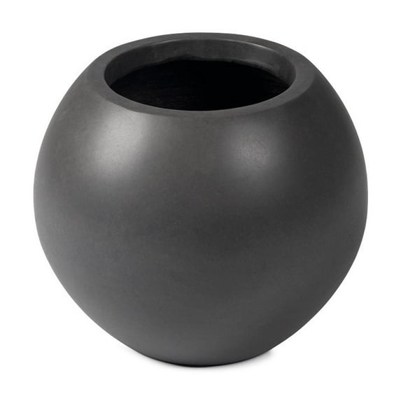 Ash & Ember 16" Round Sphere Charcoal Planter, 14 Gallon Lightweight Fiberstone Composite