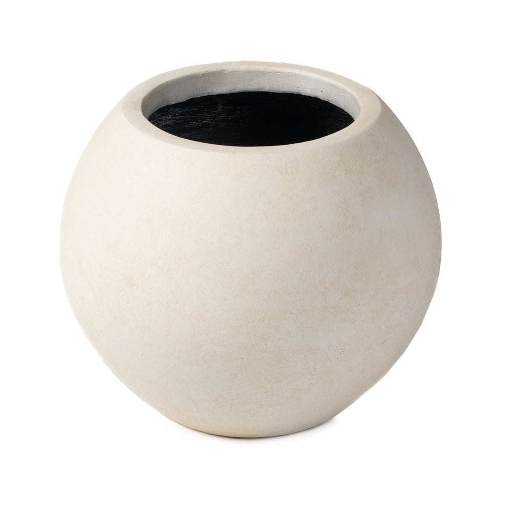 Ivory 16" Round Ceramic Indoor Outdoor Planter