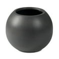 thumbnail image 1 of Ash & Ember Onyx 24" D Ceramic Indoor Outdoor Round Sphere Planter, Charcoal, Home Décor Evergreen Weather Resistant Modern Planter Pot, 1 of 8
