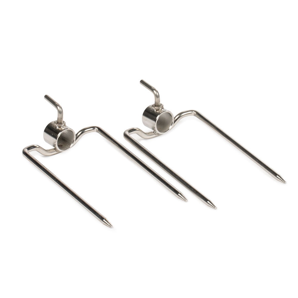 Stainless Steel Dual Prong BBQ Rotisserie Forks for 1" Round Spit Rod
