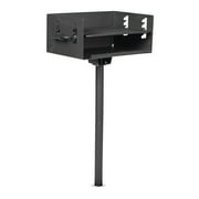 Ash & Ember Park-Style Grill, 384 Sq. In Jumbo Charcoal Grill, Single Post Outdoor Cooking Backyard BBQ, Camp Grilling Barbecues