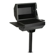 Ash & Ember 24 Permanent Outdoor Backyard BBQ Charcoal Single Post Grill, Park-Style