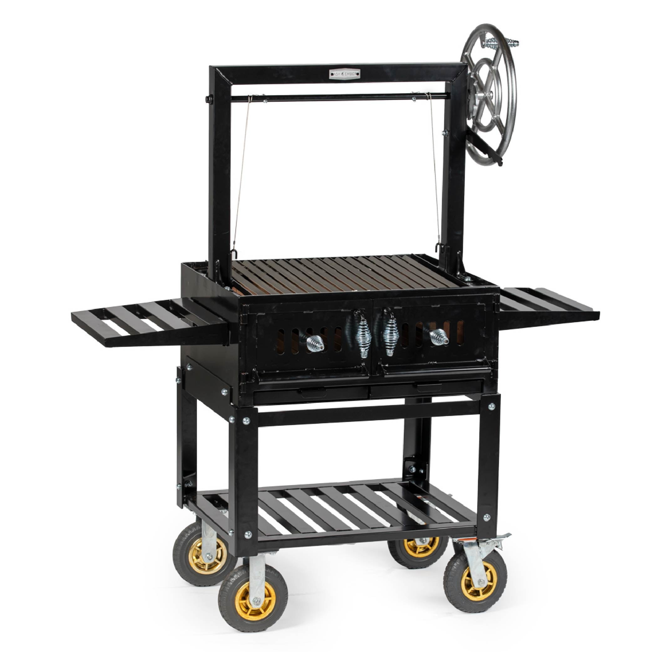Santa Maria Black Stainless Steel Charcoal Grill with Adjustable Grate