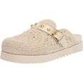 thumbnail image 1 of Ash Gioia Talc Crochet Gold Studs Buckle Strap Slip On Round Toe Clogs Slippers (Talc, 7), 1 of 6