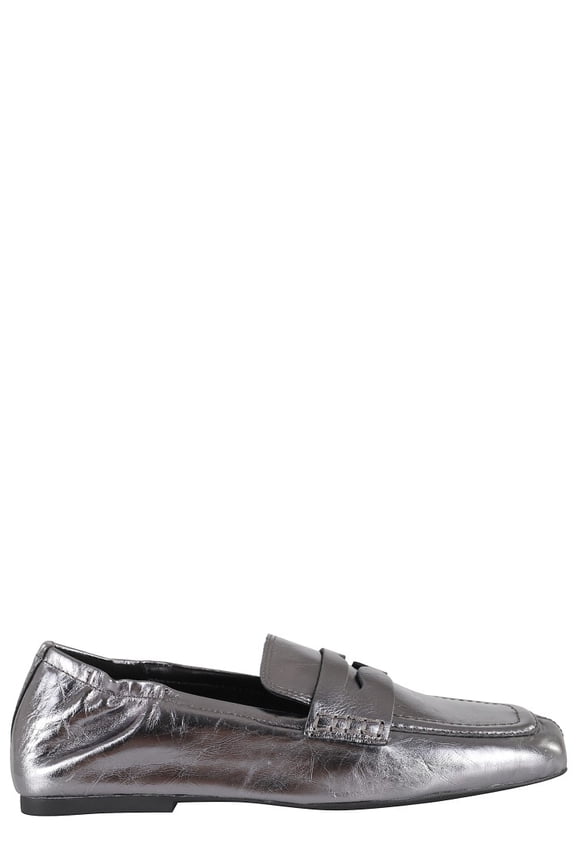 Glossy Metallic Silver Moccasin Grey (Women's)