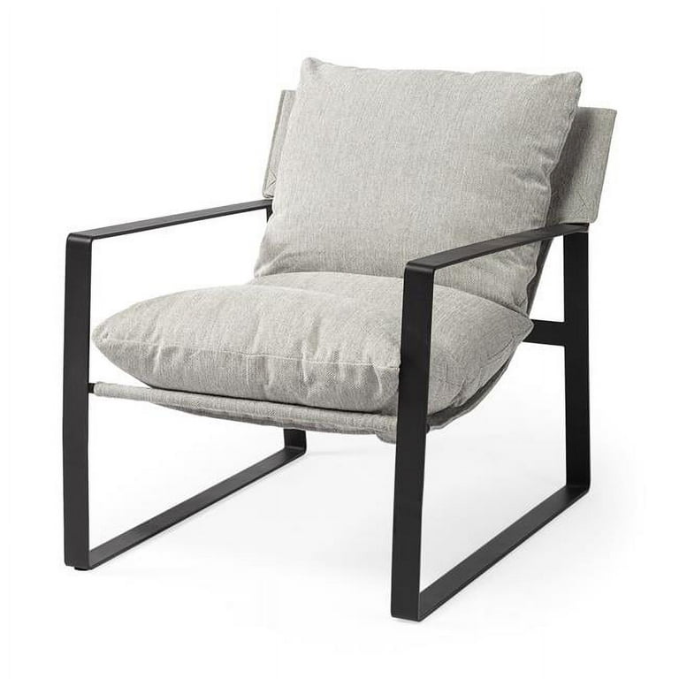 Ash Gray And Black Metal Sling Chair Ash Gray And Black Metal Sling Chair