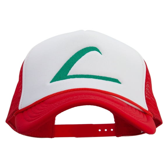 Ash Ketchum League Expo Big Size Embroidered Big Foam Mesh Truck Cap - White Red XL-3XL