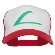 Ash Ketchum League Expo Embroidered Mesh Cap - White Red OSFM