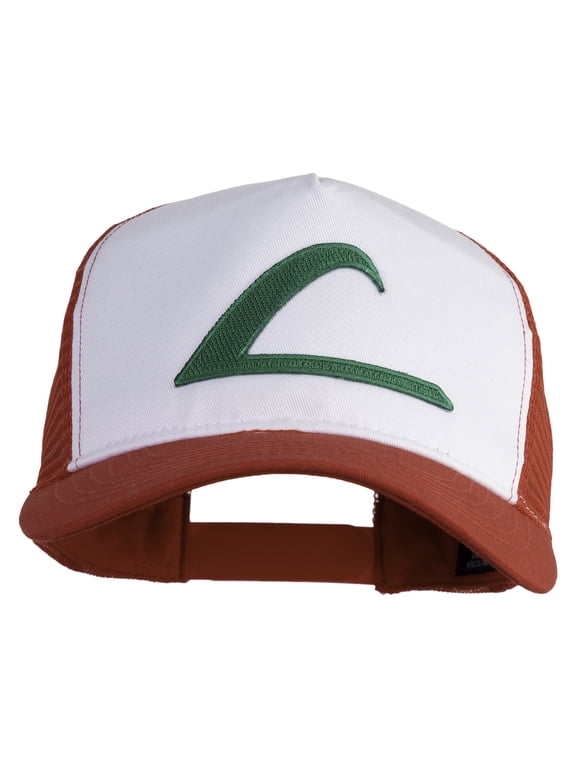 Ash Ketchum League Expo Patched 5 Panel Pet Spun Mesh Cap - White Red OSFM