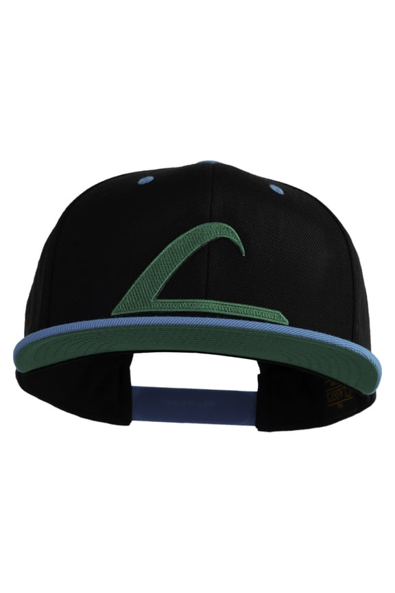 Ash Ketchum League Expo Patched Classic Snapback Wool Blend 2 Tone Cap - Black Teal OSFM