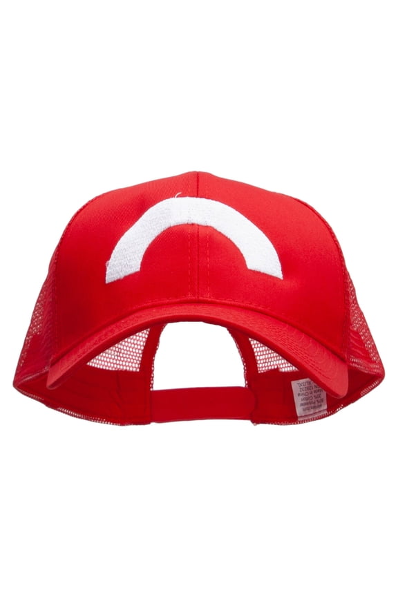 Ash Ketchum XY Series Embroidered Big Size Solid Cotton Twill High Profile Mesh Pro Style Cap - Red XL-3XL