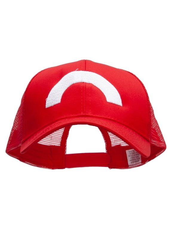 Ash Ketchum XY Series Embroidered Big Size Solid Cotton Twill High Profile Mesh Pro Style Cap - Red XL-3XL