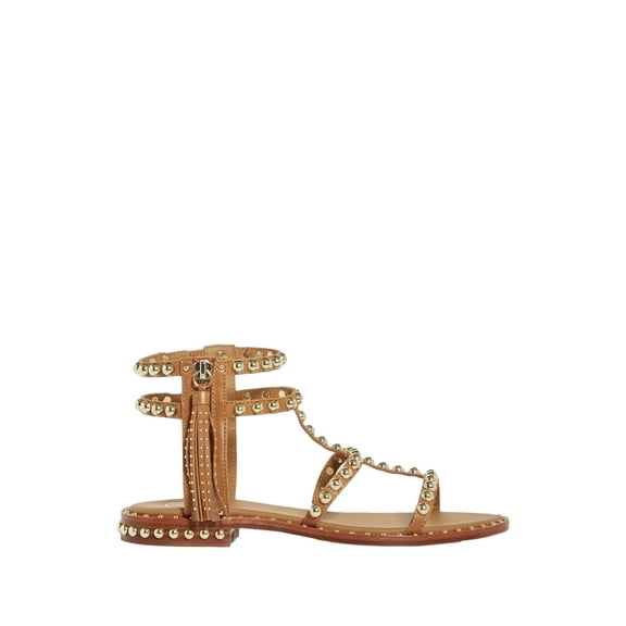 Ash Power Leather Gladiator Studded Flat Sandals New Cinnamon  421013-CIN Women's Size 5