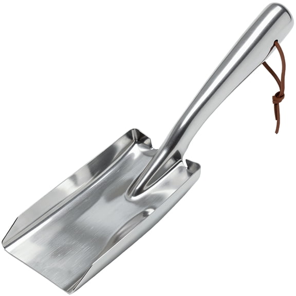 Small Ash Shovel, Stainless Steel Coal Shovel & Charcoal Scoop, Hand Shovel for Fireplace, BBQ Grill, Fire Pit, Garden, 11.2 x 3.4 in, Silver, 1 Pack