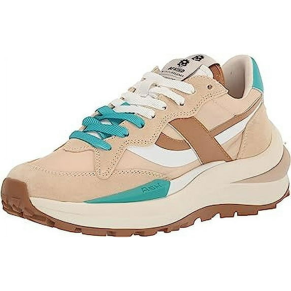 Ash Spider White Lace Up Round Toe Mesh Trainers Chunky Fashion Sneakers (11, White)