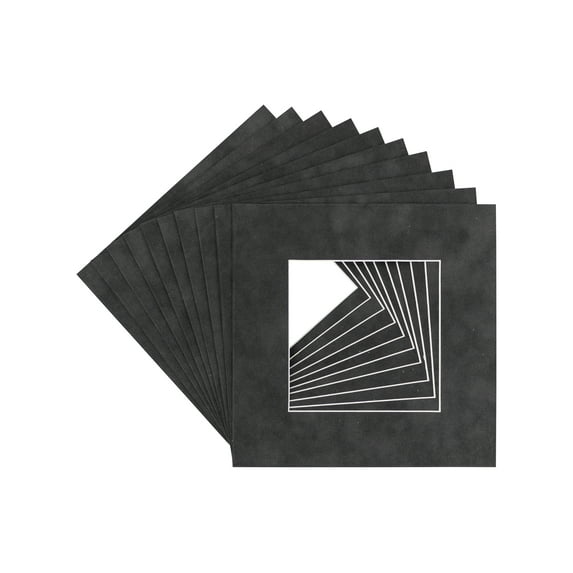 Ash Suede Acid Free 20x20 Picture Frame Mats with White Core Bevel Cut for 10x10 Pictures - Fits