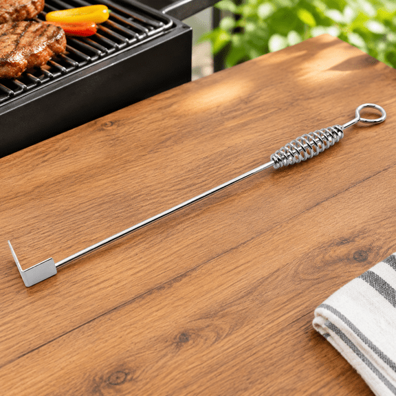 Ash Tool Poker, Charcoal Smoker Wood Burning Stove ash Rake Grilling Accessories Charcoal Garden Tools Grill Poker Cleaning Tools Wood Corner Cleaner