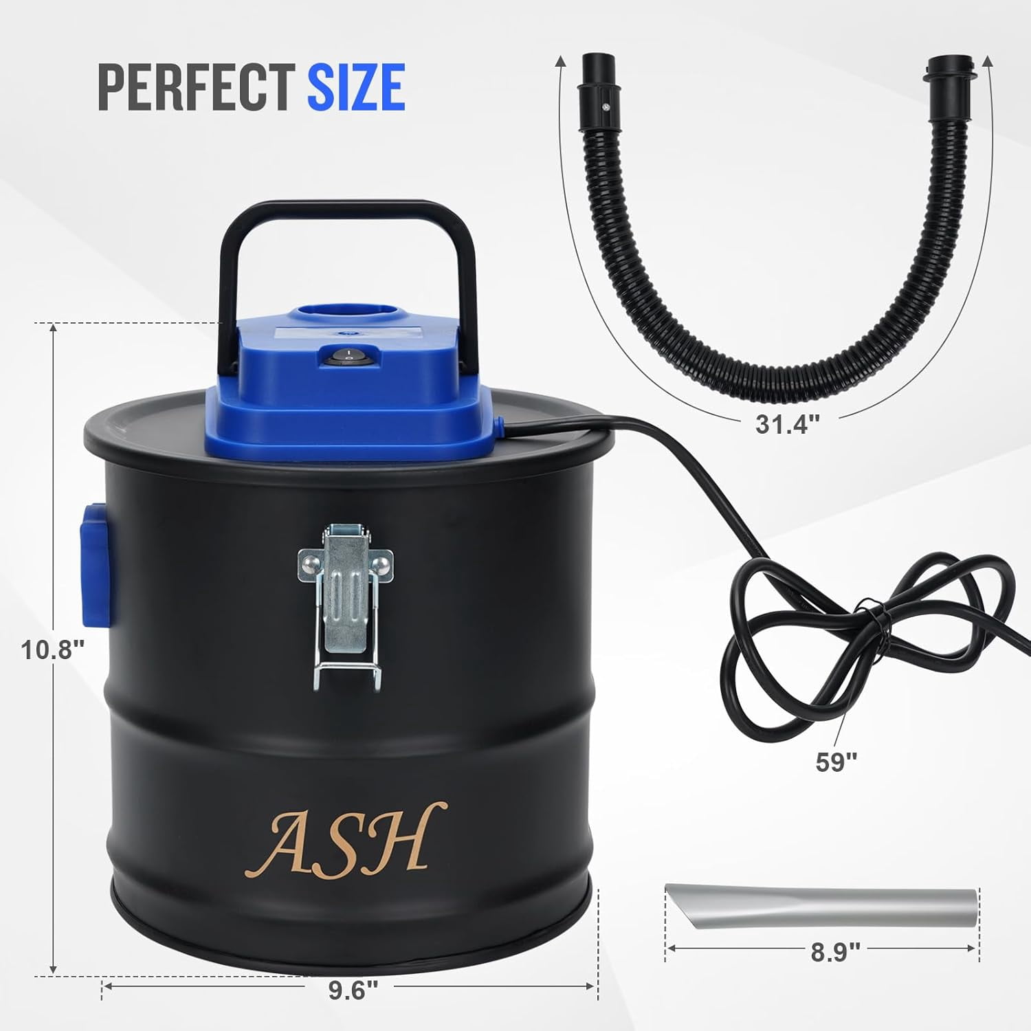 Ash Vacuum Cleaner -2.6 Gallon Fireplace Ash Vac with 800w Powerful ...