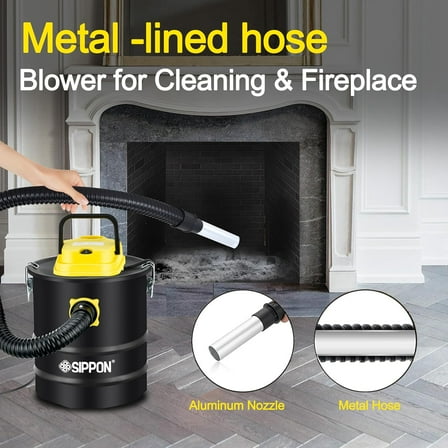 Ash Vacuum Cleaner with Blower Function, 800W Powerful Suction for Fireplaces and Pellet Stoves