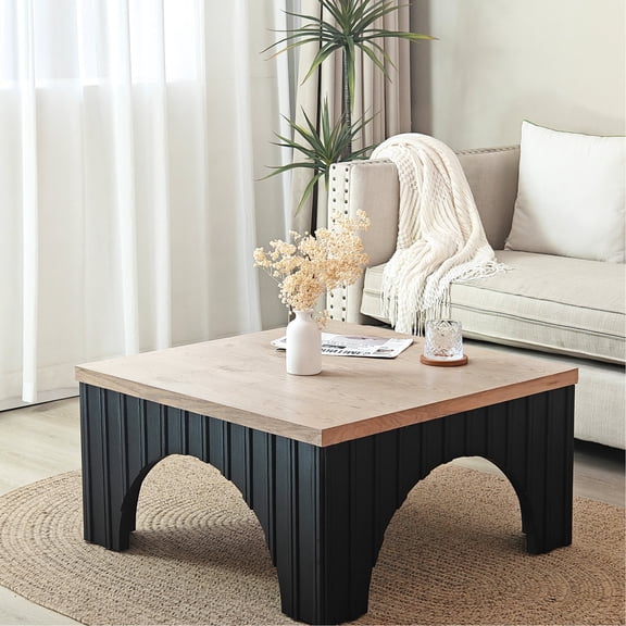 Ash Veneer Wood Tabletop, Modern Rustic Look - Suitable for Entertaining in Various Rooms