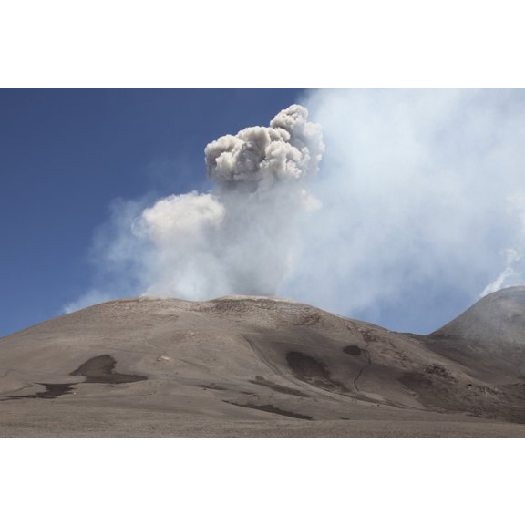 Ash cloud from Bocca Nuova crater Mount Etna volcano Sicily Italy Canvas Art - Richard RoscoeStocktrek Images (35 x 23)