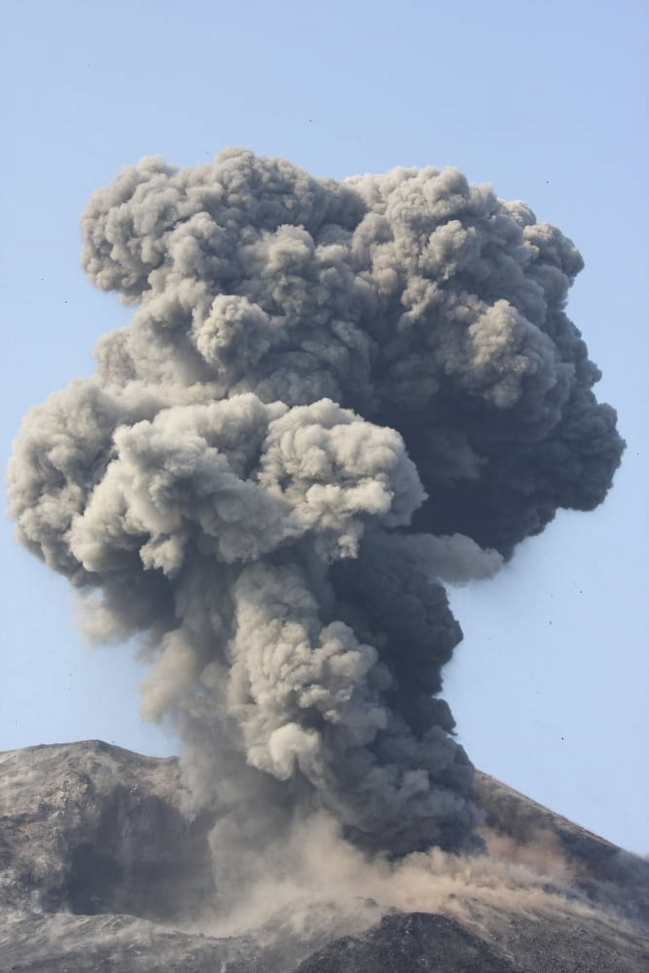 Ash cloud from vulcanian eruption of Anak Krakatau volcano Sunda Strait Java Indonesia Canvas Art - Richard RoscoeStocktrek Images (12 x 18)