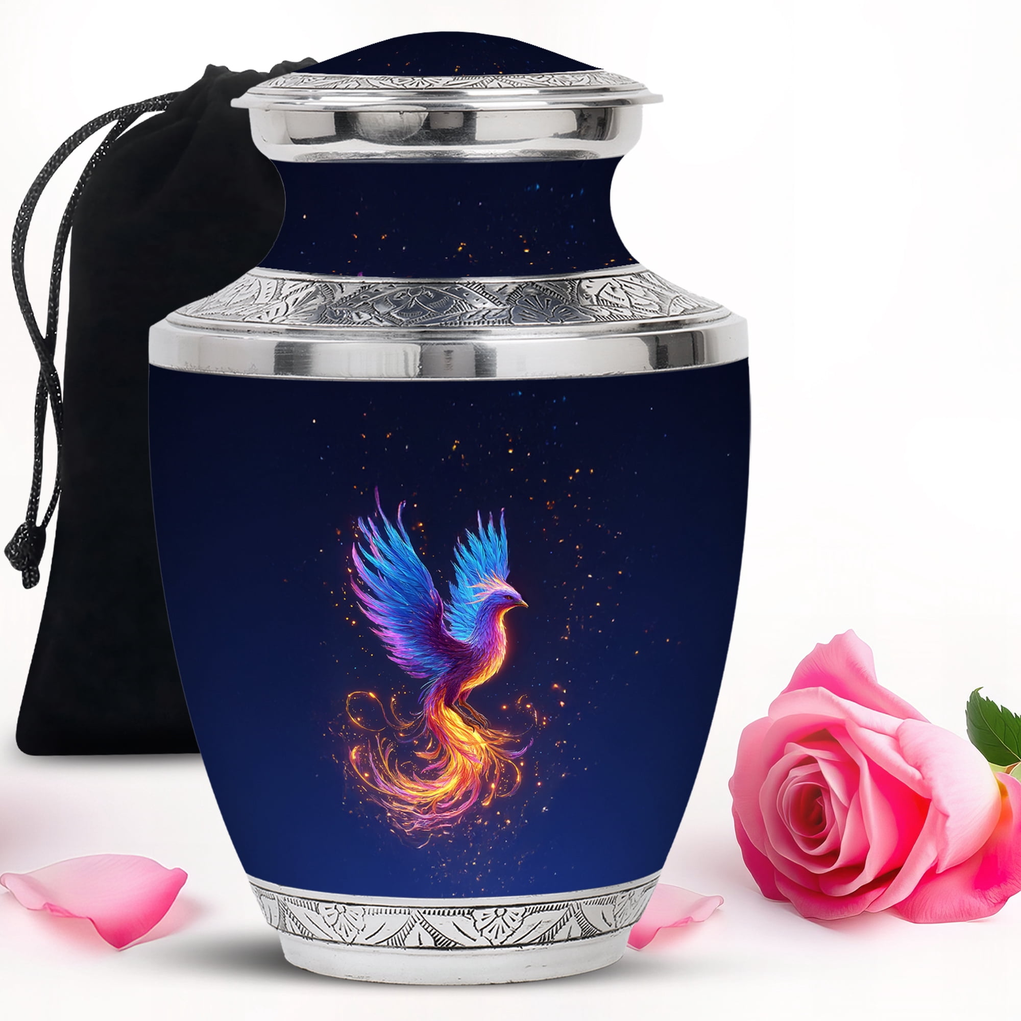 Ash fire Phoenix Urns for Ashes Adult Dad - Burial Large Urn for Human Ashes Adult Mom - Handcrafted Urn for Memorial - Cremation Urns for Decorative - 10Inch 200Lbs Capacity