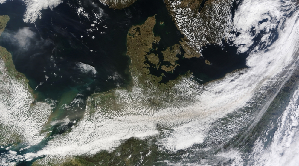 Ash plume from Eyjafjallajokull Volcano over northern Europe Canvas Art - Stocktrek Images (38 x 21)