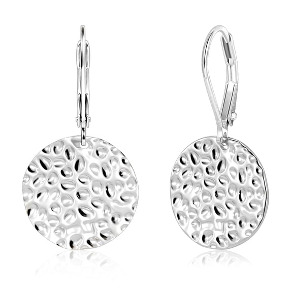 Ash's Choice 925 Sterling Silver Teardrop Dangle Hammered Earrings for Women Leverback Drop Earrings Jewelry for Women