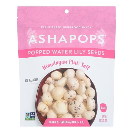 (Pack of 6), Ashapops Popped Water Lily Seeds (Himalayan Salt), 1 oz